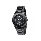 Emporio Armani Womens Stainless Steel Black Dial 39mm Watch (AR1422):